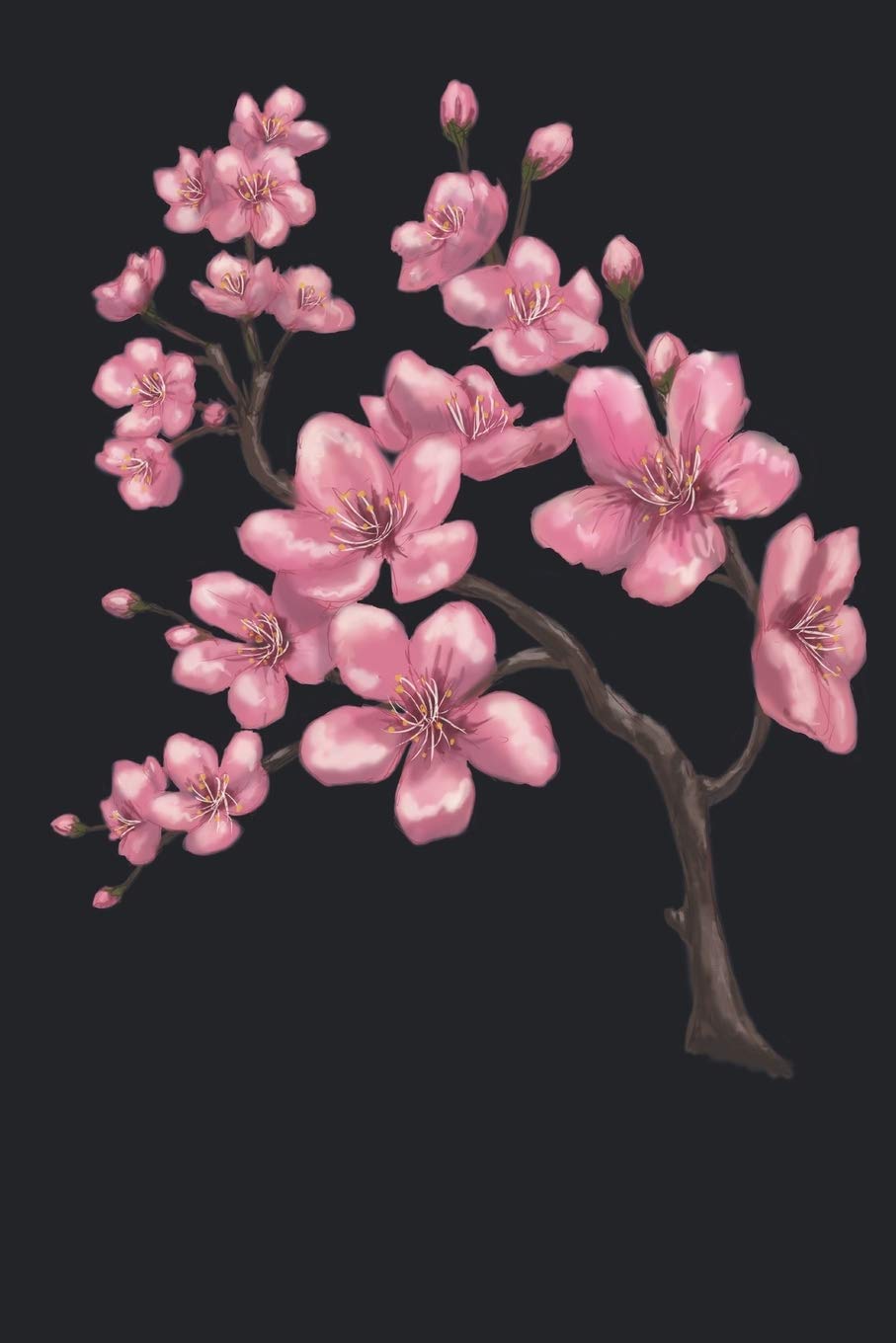 Watercolor Cherry Blossom Journal: Floral Notebook, Lined, 120 Pages, 6 x 9 Inches Mathematics