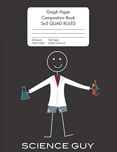 Product Image: Graph Paper Composition Book: Science Guy 5x5 Quad Ruled Math and Science Grid Notebook