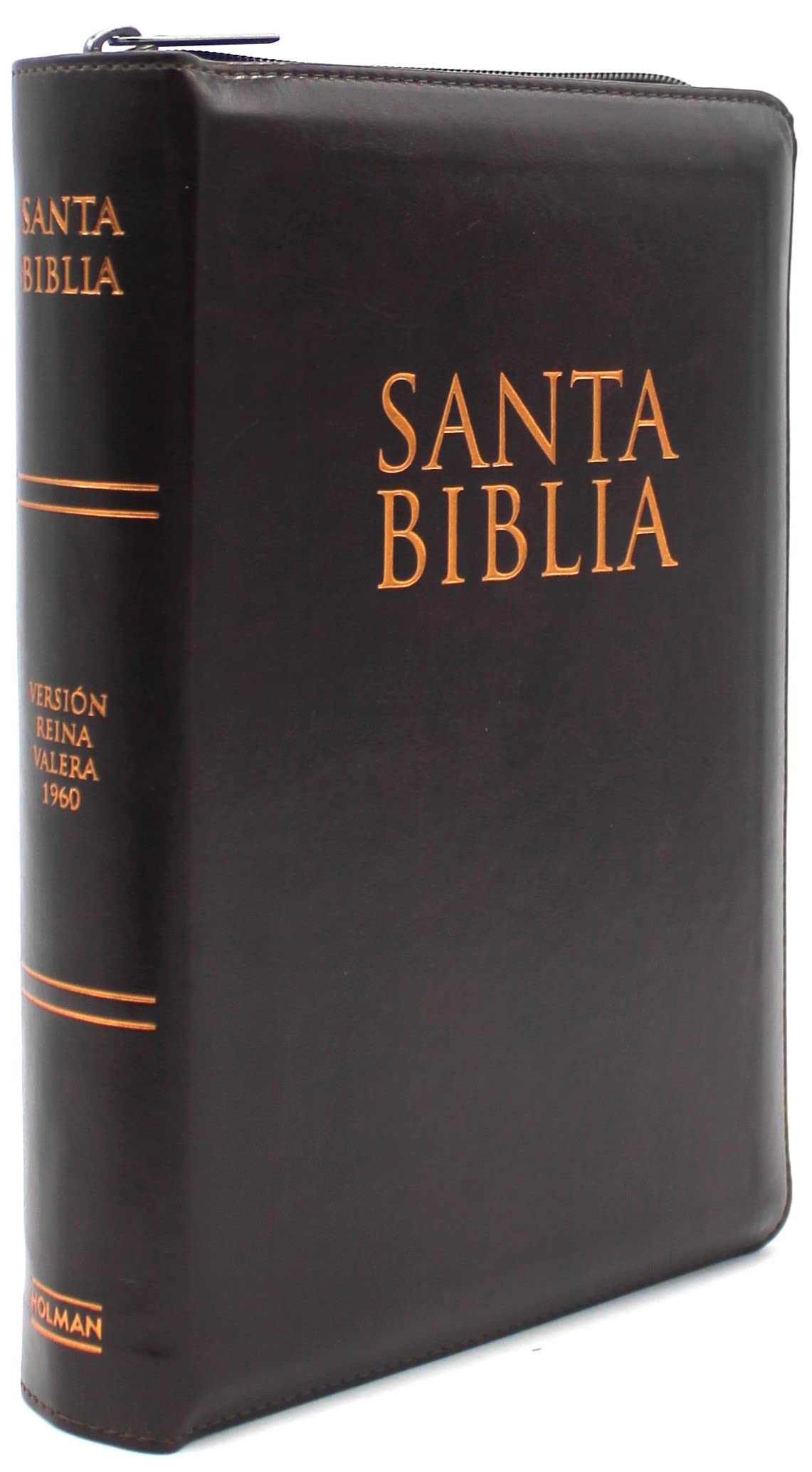 Biblia Reina Valera 1960 Letra Gigante de 14 puntos Cierre Indice Foro de Semil Piel en color Caoba con Estuche de Proteccion Edicion especial con Fotos y Ilustraciones Books