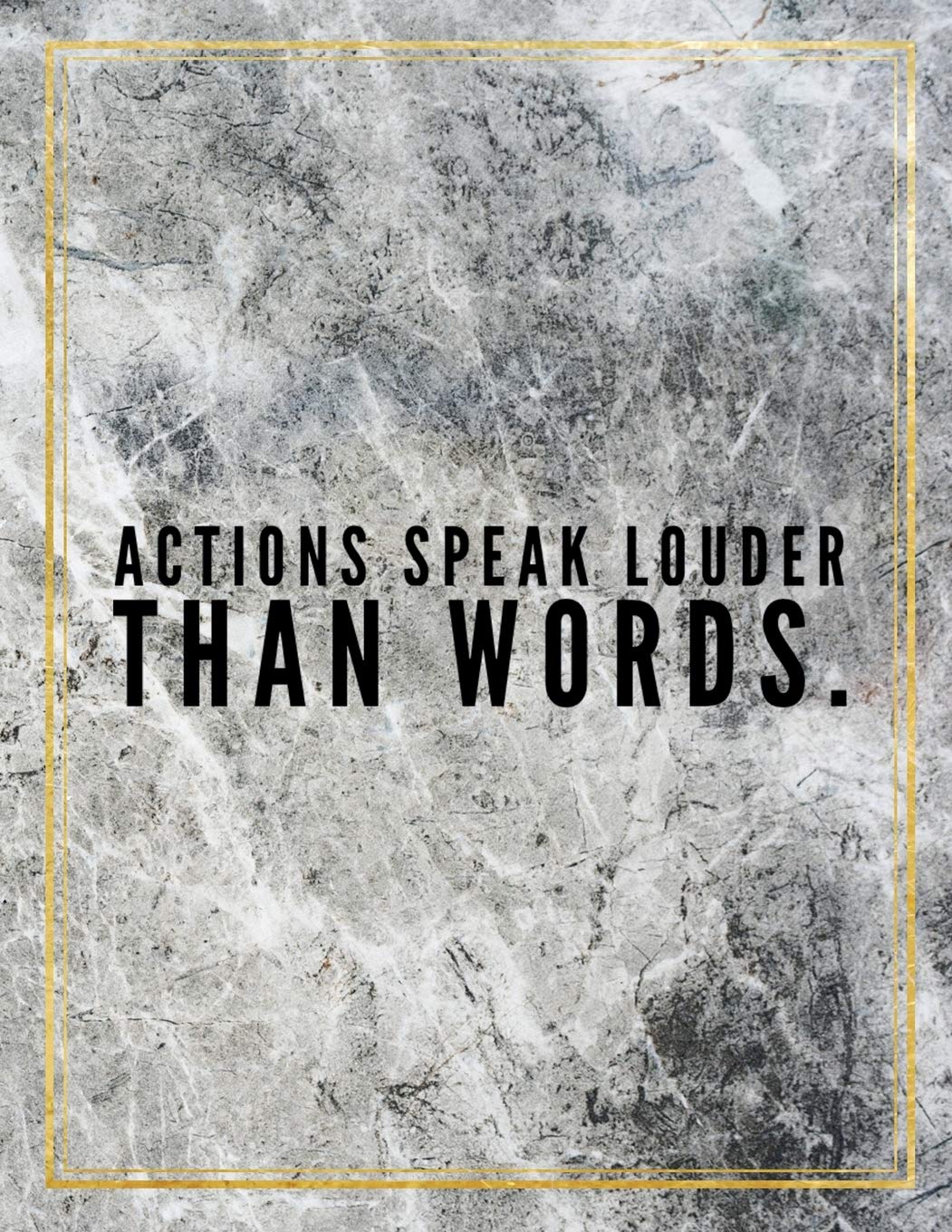 Actions speak louder than words.: Marble Design 100 Pages Large Size 8.5" X 11" Inches Gratitude Journal And Productivity Task Book Hobbies & Crafts