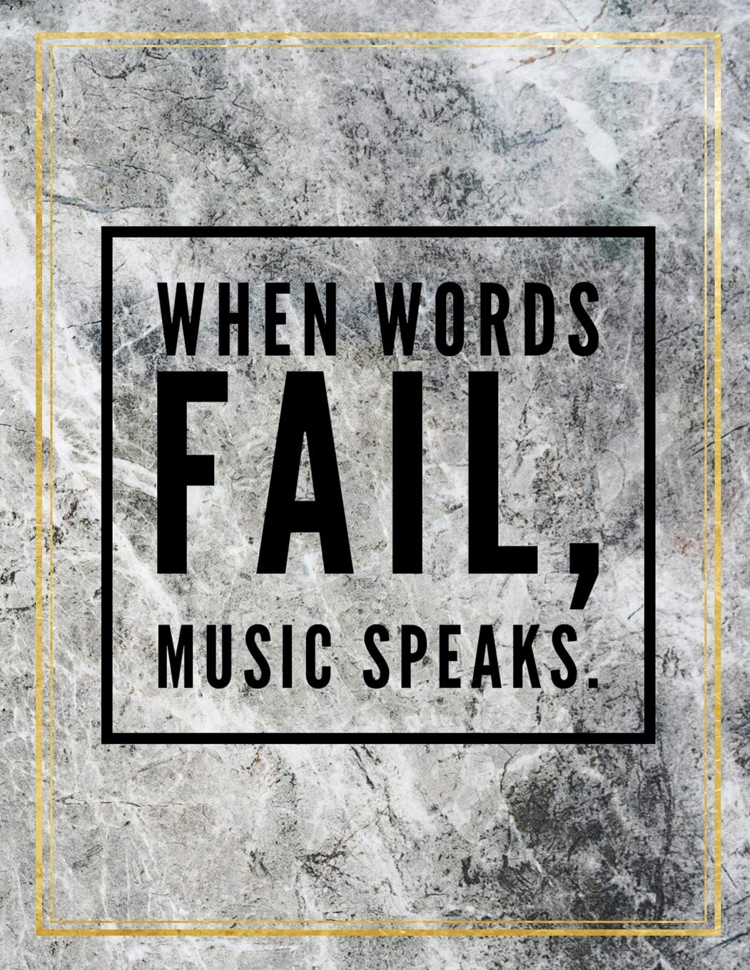 When words fail, music speaks.: Marble Design 100 Pages Large Size 8.5" X 11" Inches Gratitude Journal And Productivity Task Book Hobbies & Crafts