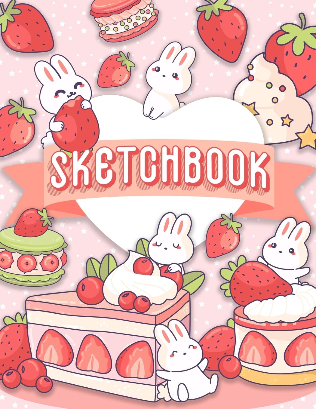 Sketchbook: 120 Blank Pages w/ mini Kawaii character (Sketchbook for Kids) Non-fiction