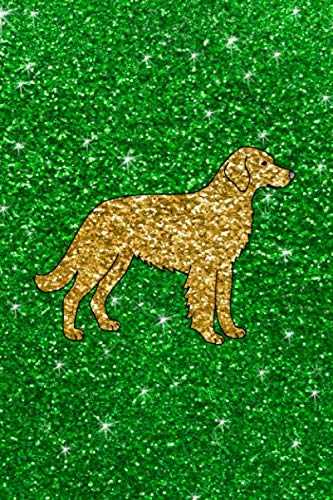 Journal: Faux green glitter golden retriever notebook Essays & Short Stories
