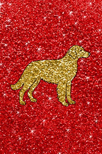 Journal: Faux red glitter golden retriever notebook Essays & Short Stories