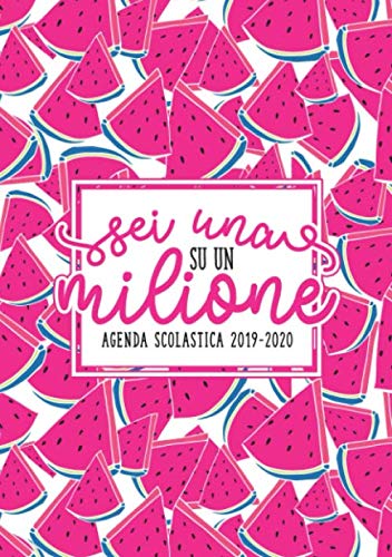 Sei una su un milione: Agenda scolastica 2019-2020: 1 settembre 2019 - 31 agosto 2020: Agenda settimanale dello studente, docente, prefessore, e insegnante: anguria rosa su bianco 0888 Business, Finance & Career