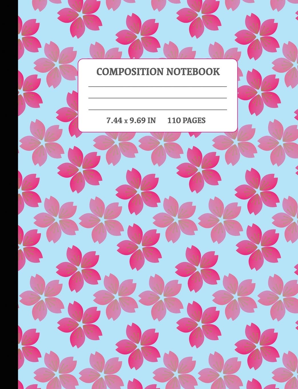 Composition Notebook: Cherry Blossom Floral College Ruled Lined Journal Mathematics