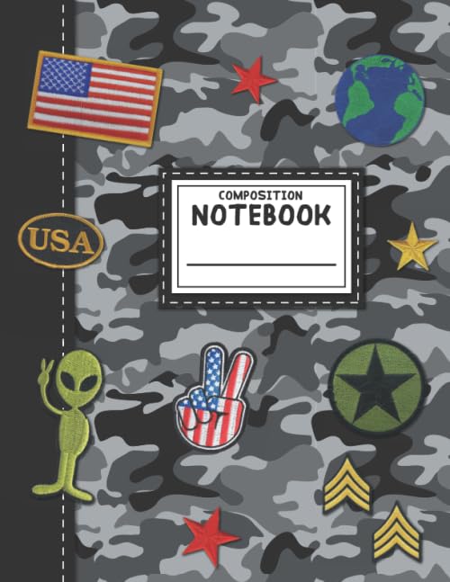 Composition Notebook: Boys Camo Army USA-Wide Ruled Paper for Teens Kids Students Boys for Home School College for Writing Notes. (Dani Kates Boys Notebooks, Band 4) Learning & Reference