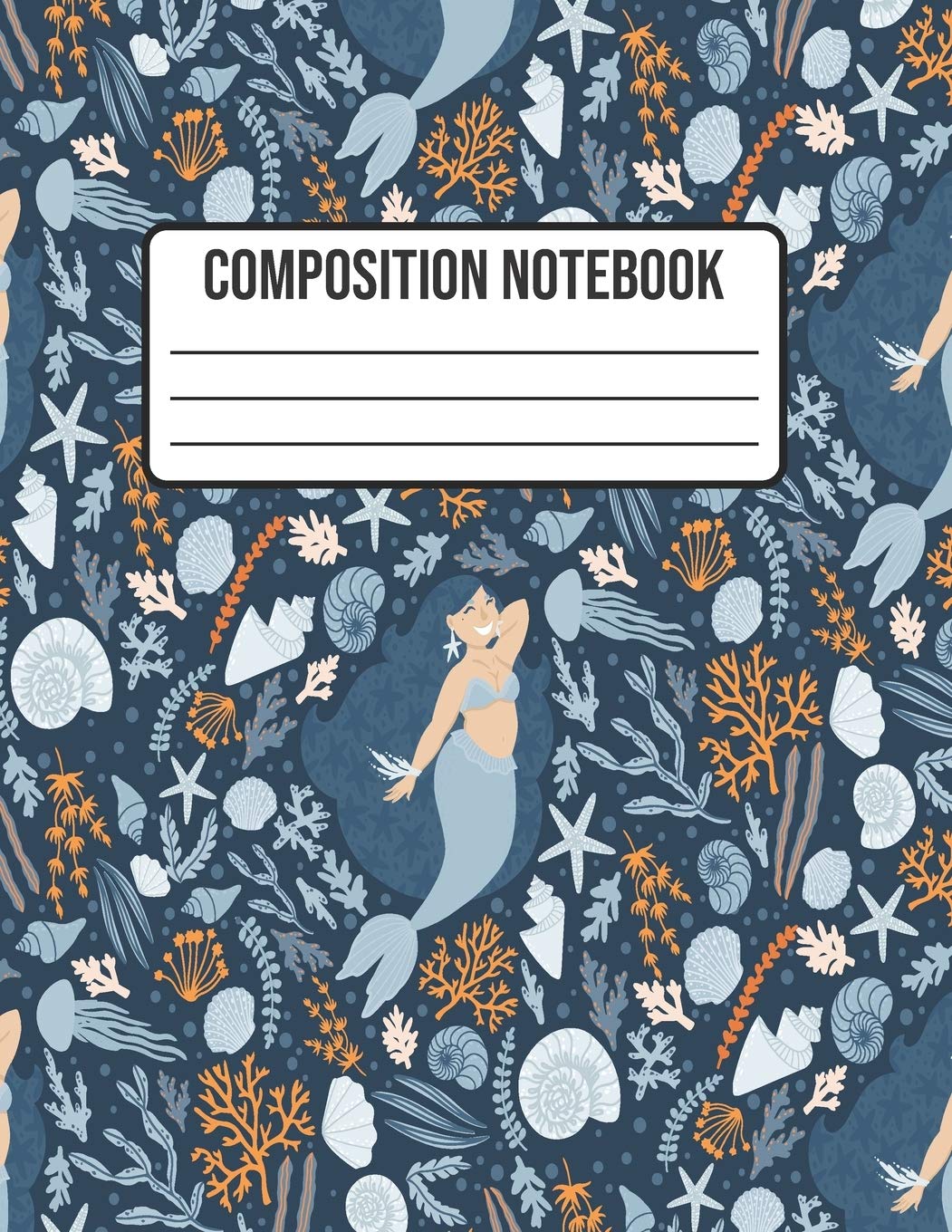 Composition Notebook: Mermaid Wide Ruled College Notepad 8.5 x 11 100 pages Media & Communication