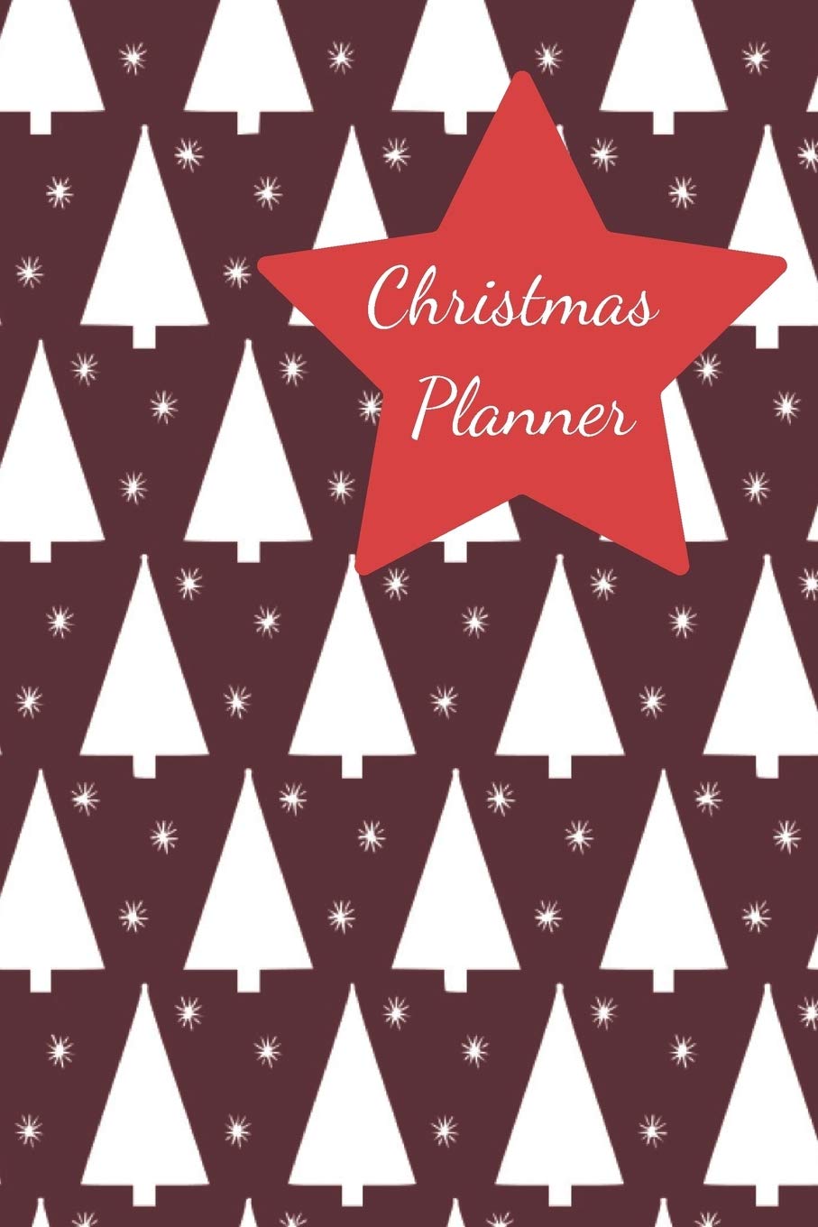 Christmas Planner: Organise your festive shopping, present buying, baking, parties and meals in one handy 6x9 paperback book. Black & white xmas trees design Religion & Esotericism