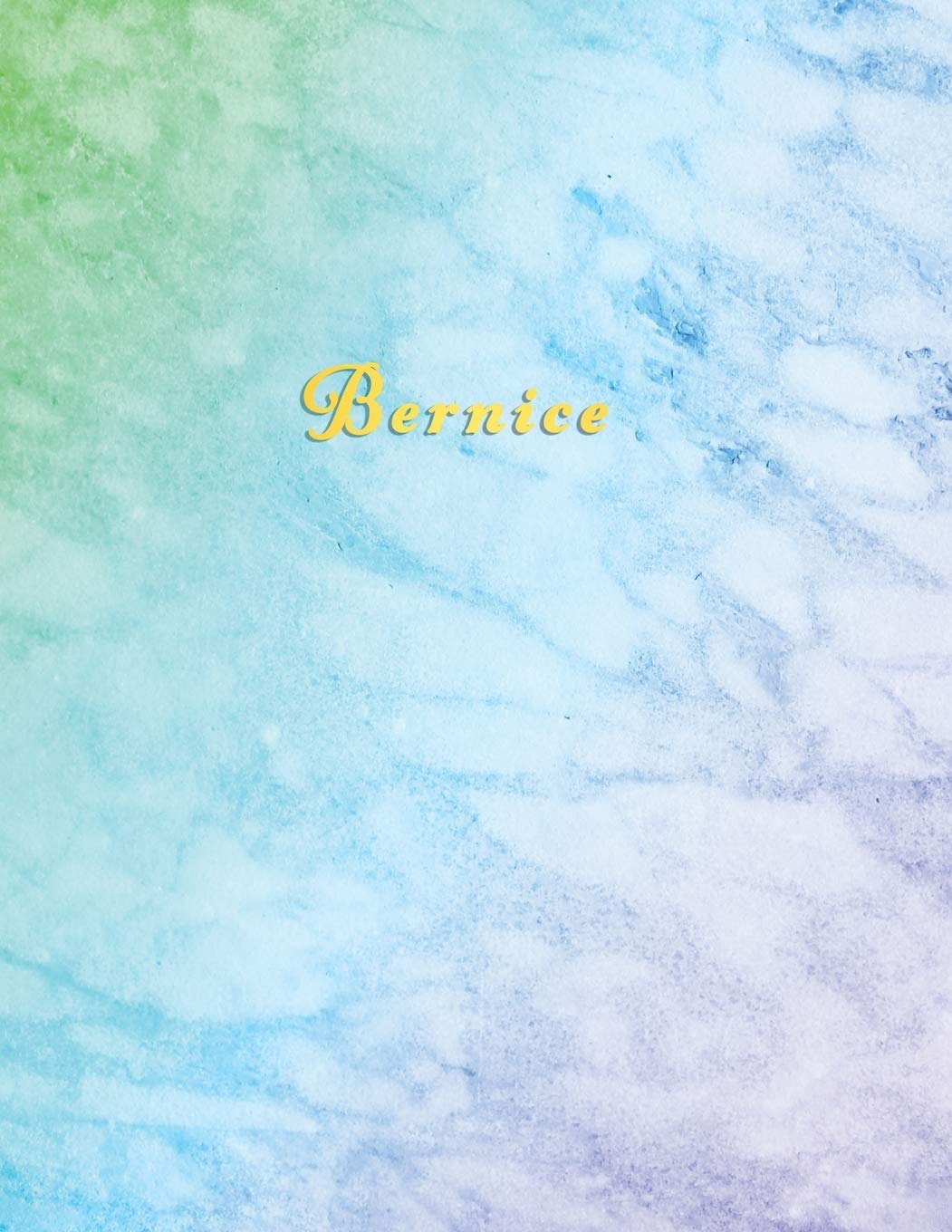 Bernice: Blue and Aqua Marble personalised custom name college or school ruled journal for girls | Standard lined size composition exercise note book Learning & Reference