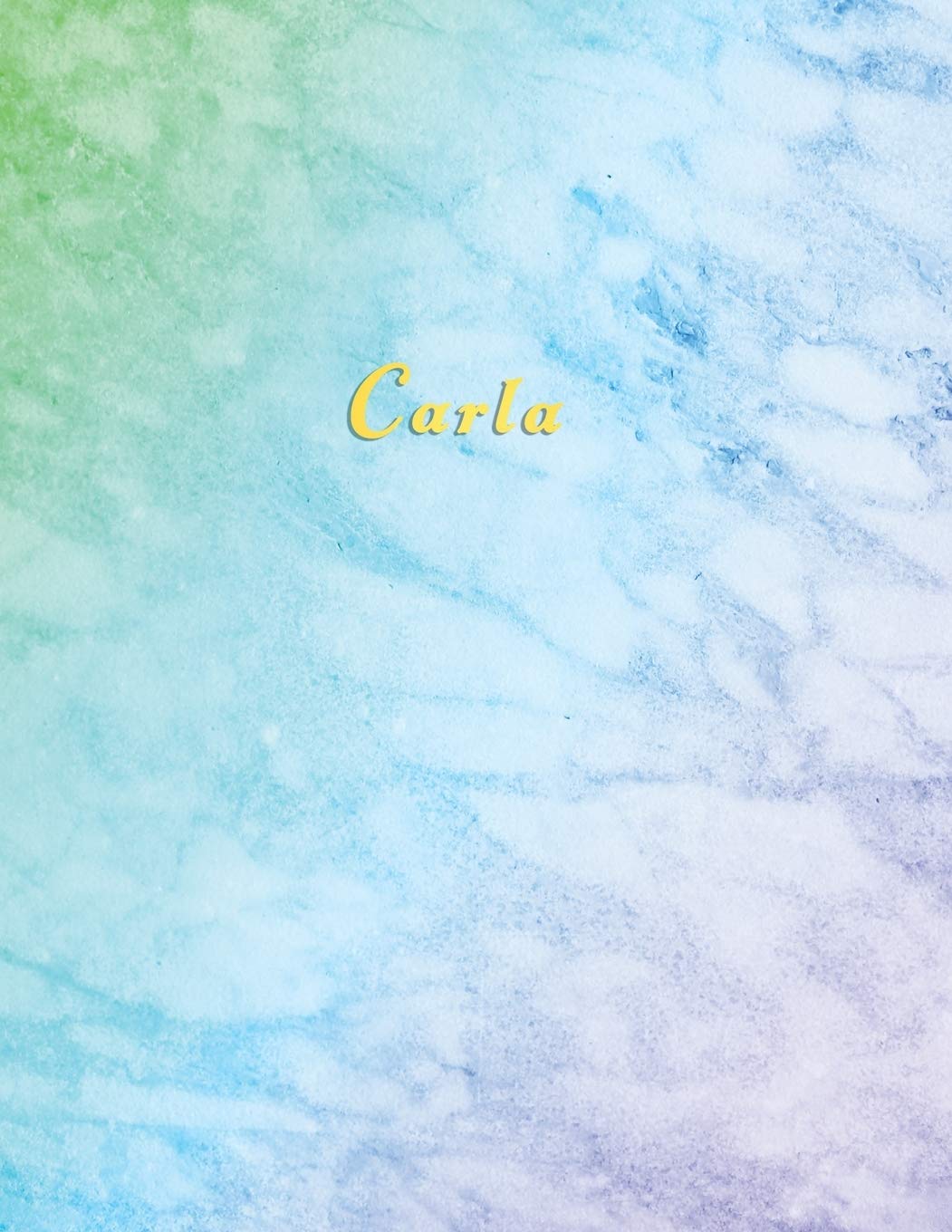 Carla: Blue and Aqua Marble personalised custom name college or school ruled journal for girls | Standard lined size composition exercise note book Education & Training
