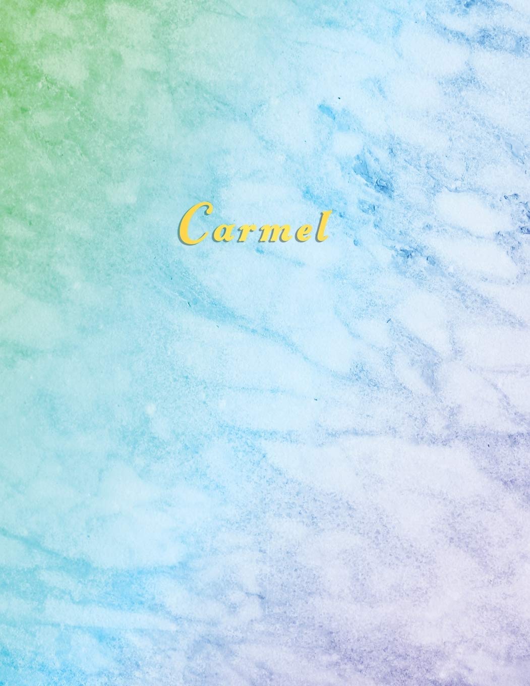 Carmel: Blue and Aqua Marble personalised custom name college or school ruled journal for girls | Standard lined size composition exercise note book Education & Training