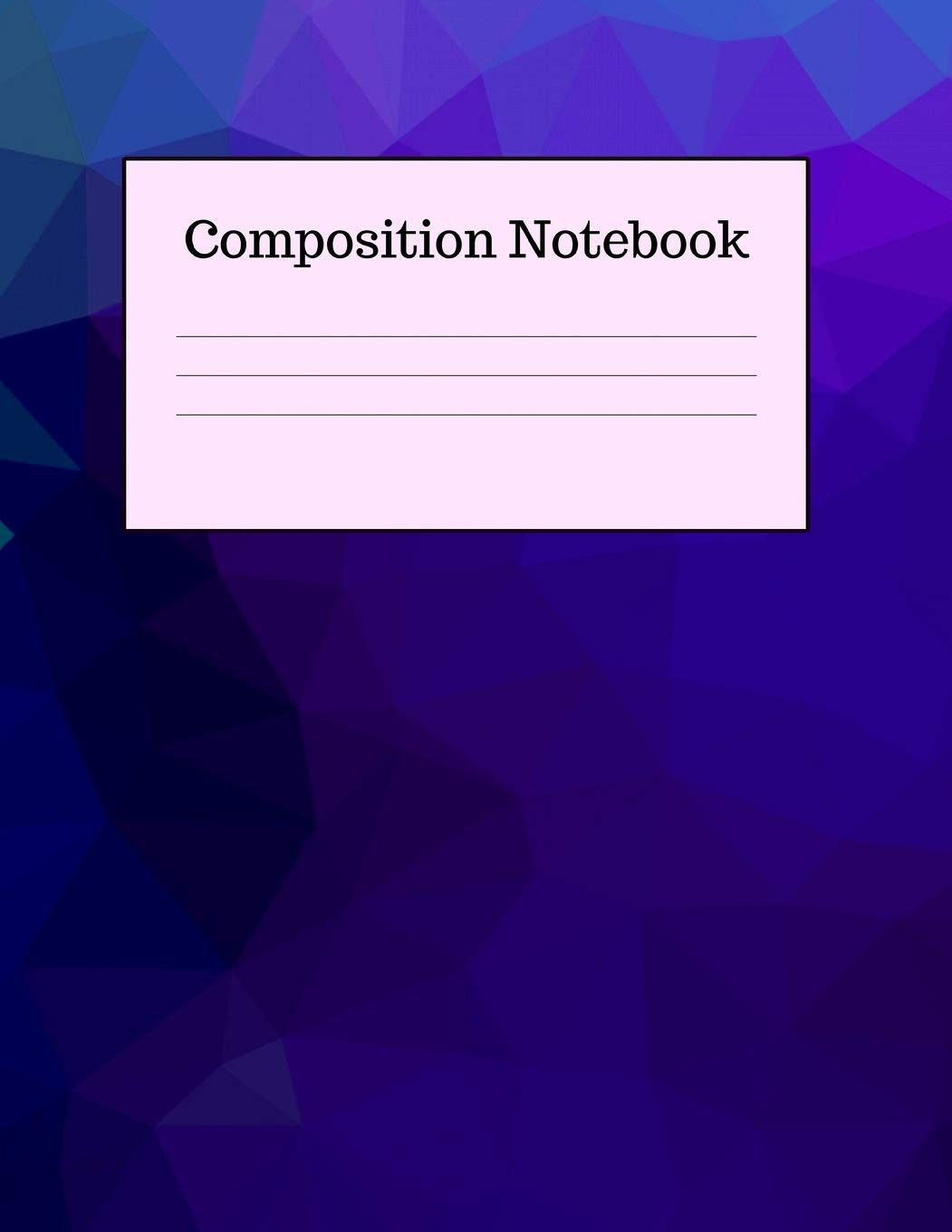 Composition Notebook: Wide Ruled Lined Paper 8.5"x 11" Cover Blue Green Texture Colorful Gradient (100 pages) Books