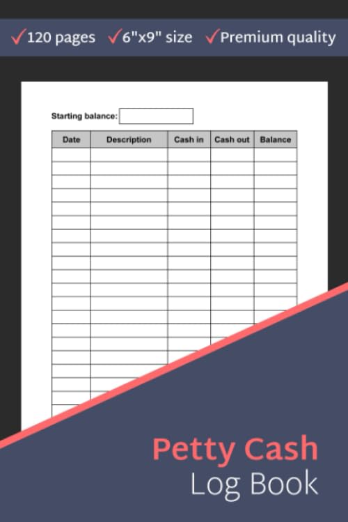 Petty Cash Log Book: Column Payment Tracking Receipt Book 120 Page - 6"x9"(15.2 x 22.9 cm) Business, Finance & Career