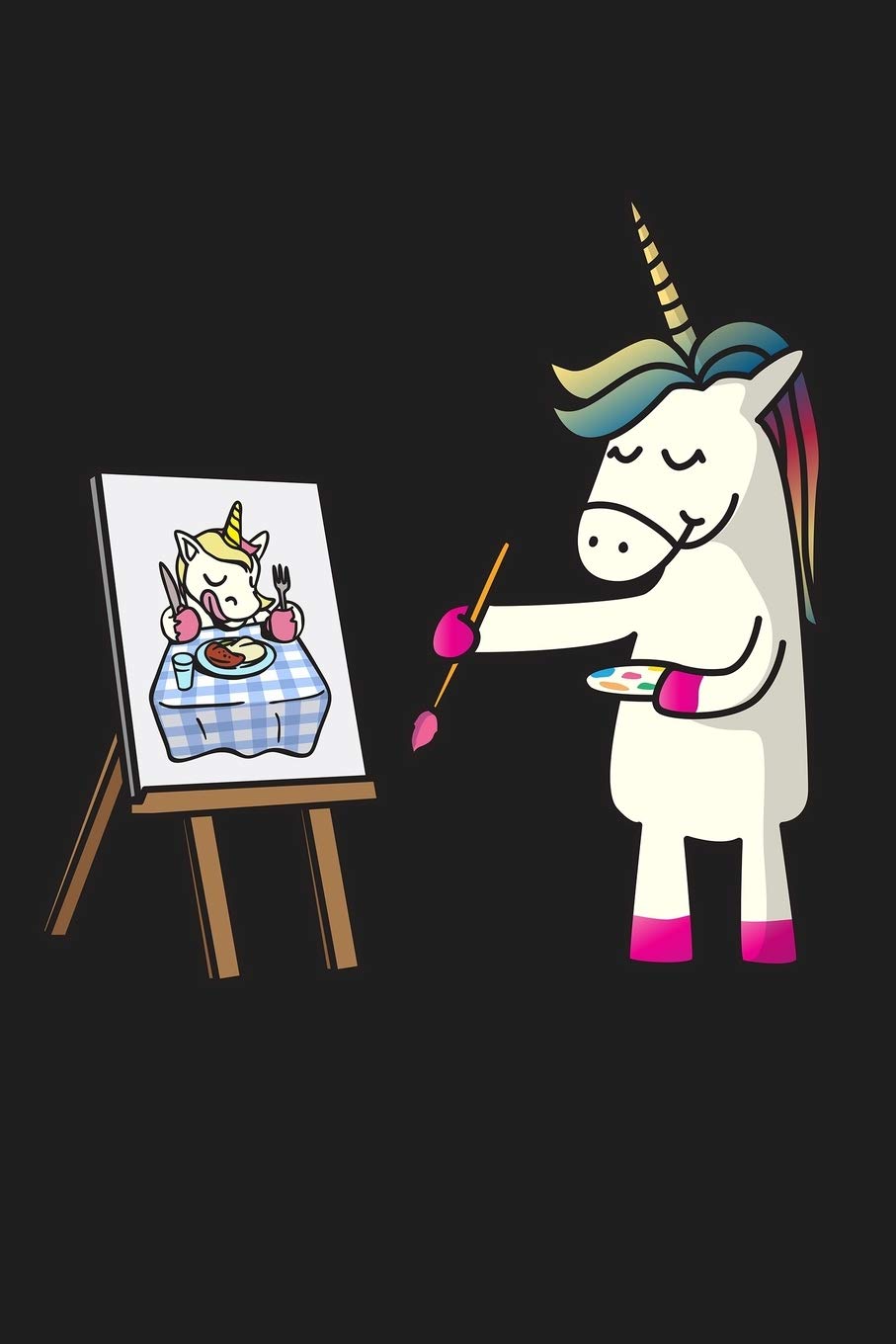 Unicorn Painting Funny Magical Artist Unicorn Portrait Art: Lined Journal Notebook & Sketchpad Books