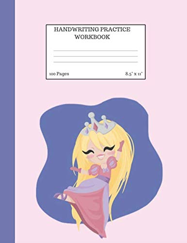 Handwriting Practice Workbook: Cute Princess Handwriting Practice Notepaper for kids in Kindergarten to Third Grade Tiptoi & Games