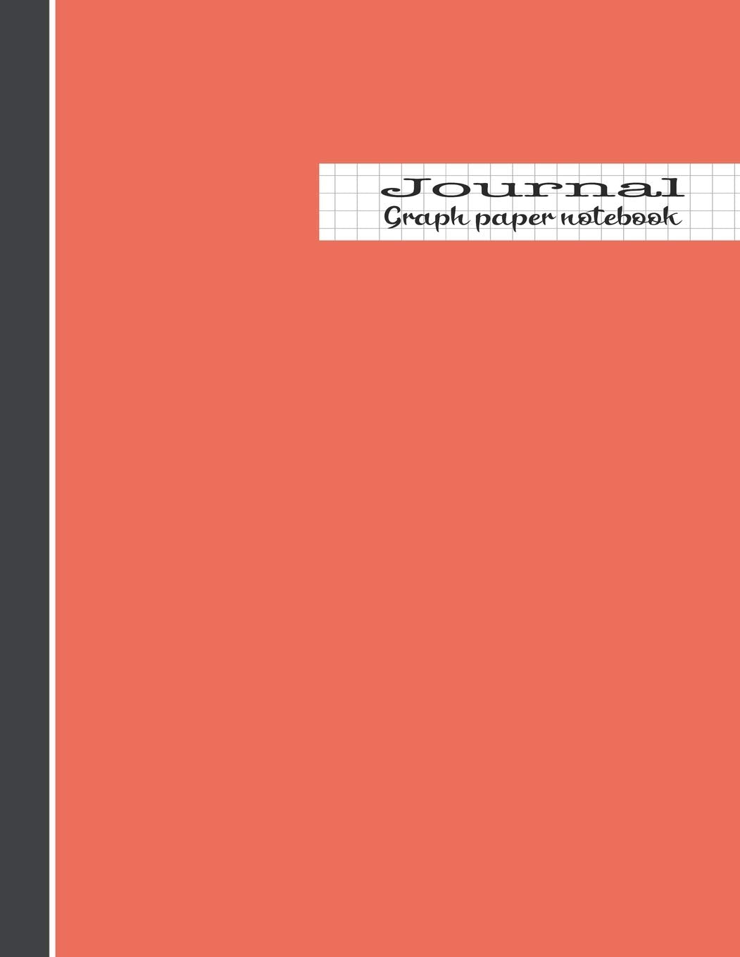Graph paper notebook journal: The large minimalists quadrille planner for creativity, design development, plotting graphs, mathematics, self ... - Salmon orange colour cover art design Education & Training