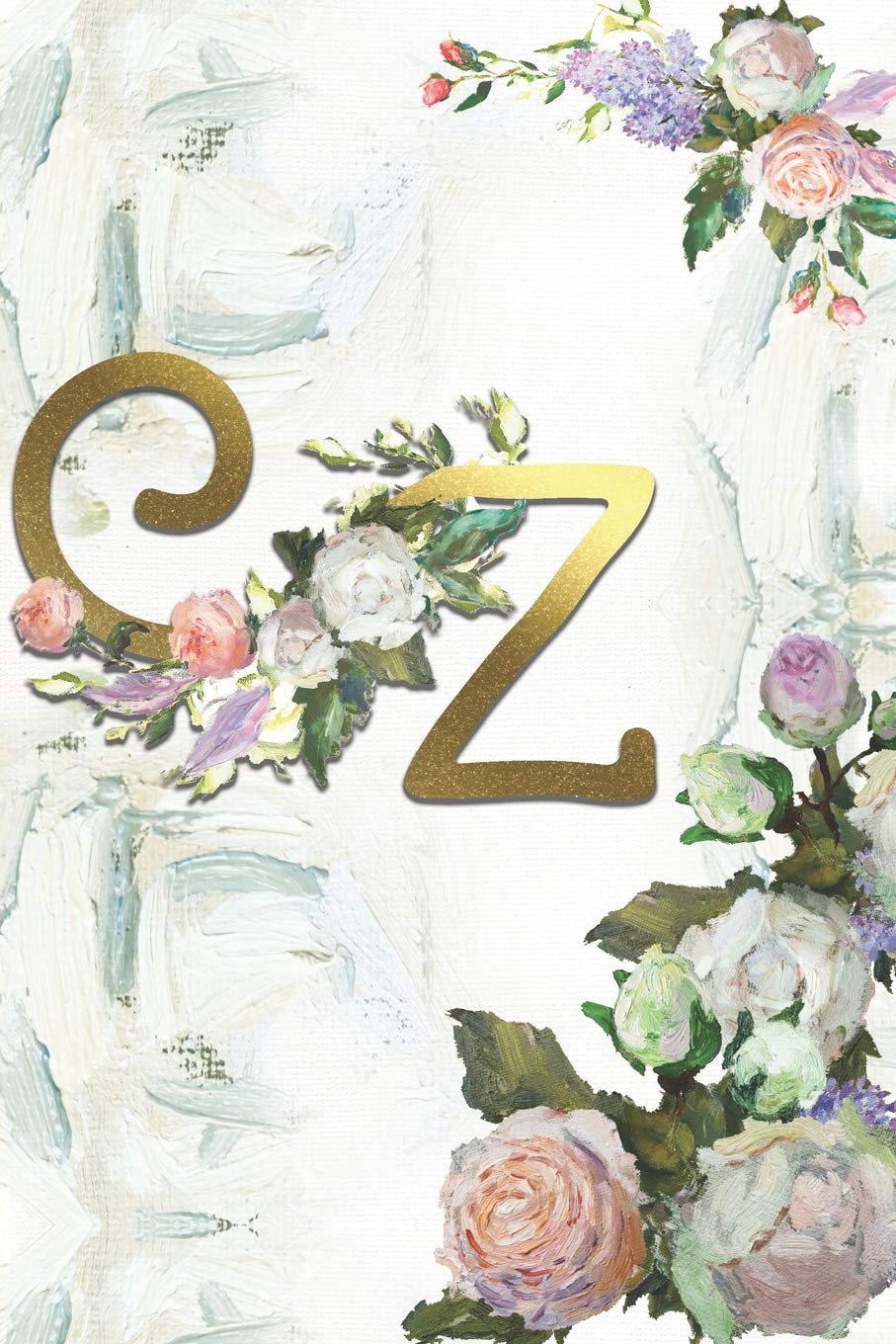 Z: Roses Journal, personalized monogram initial Z blank lined notebook | Decorated interior pages with Roses Essays & Short Stories