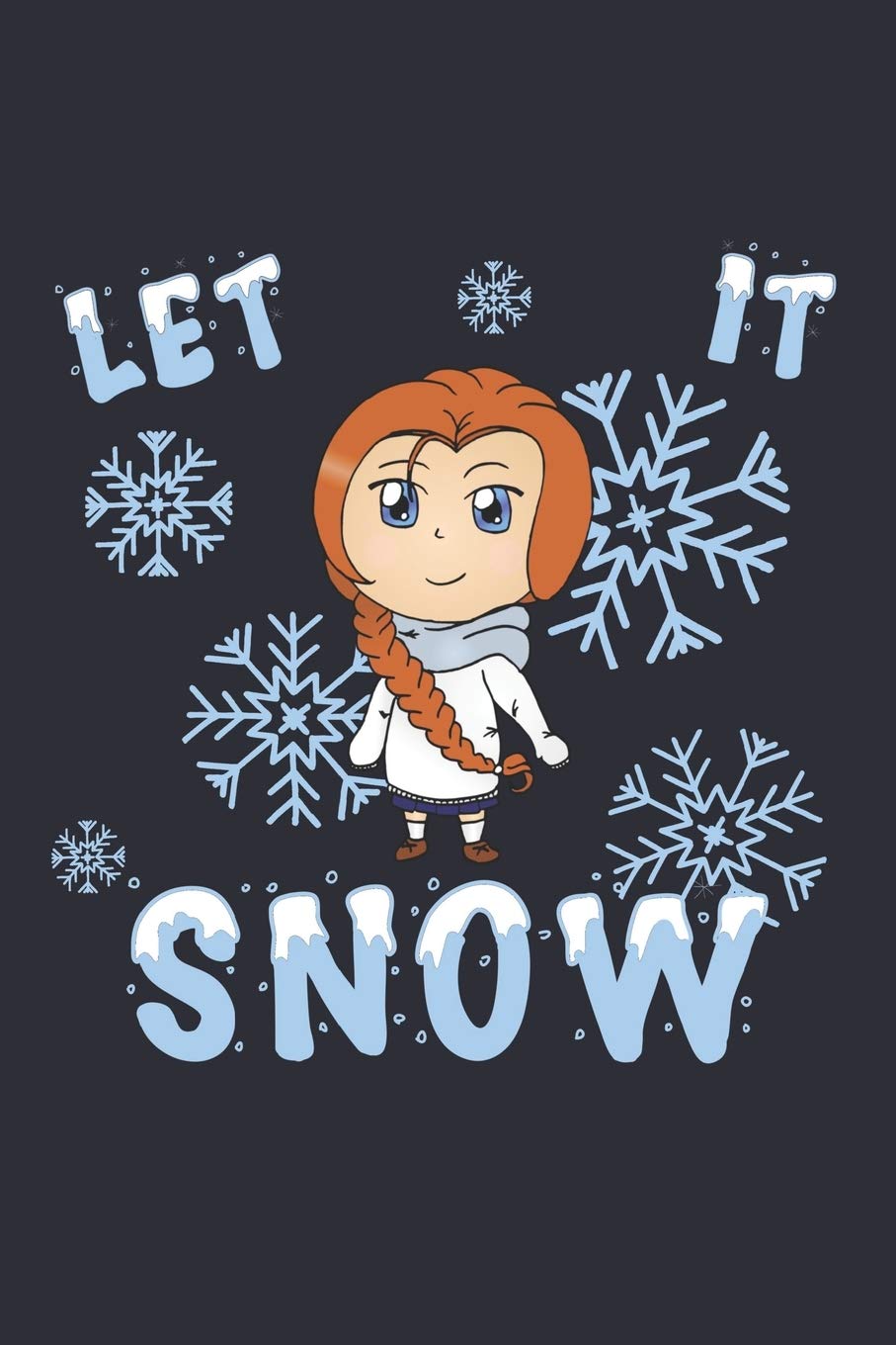 Grand Fantasy Designs - Notes: Chibi Winter Let it Snow Schnee - Notizbuch 15,24 x 22,86 Punktgitter Books