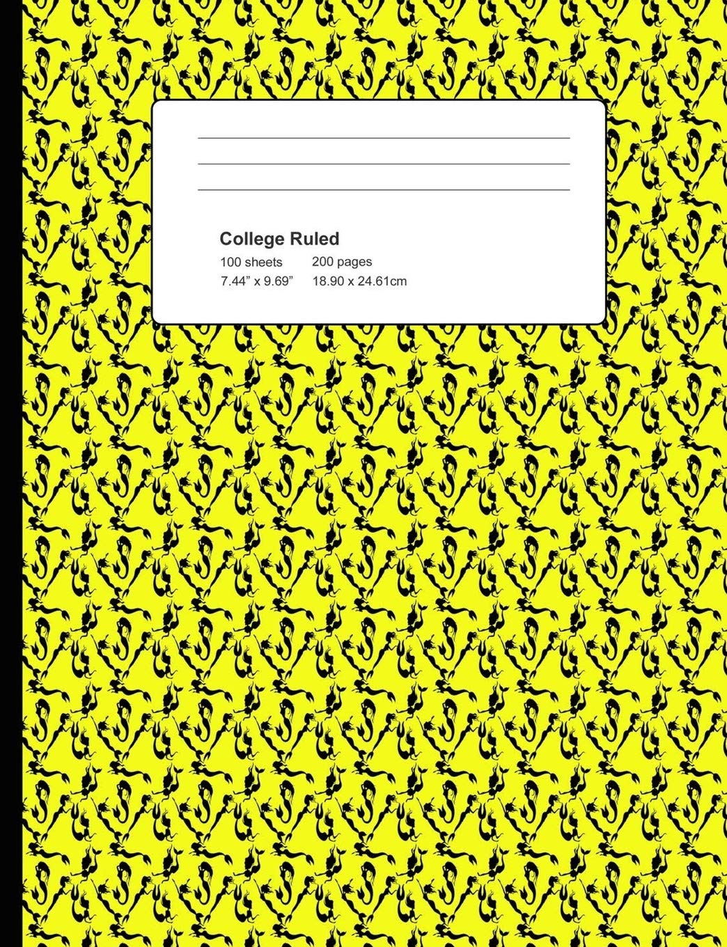 College Ruled 200 Pages: Yellow Mini Mermaids Composition Notebook, Mermaids College Composition Book, Notebook For Girls That Love Mermaids, Pretty Mermaids Pattern Books