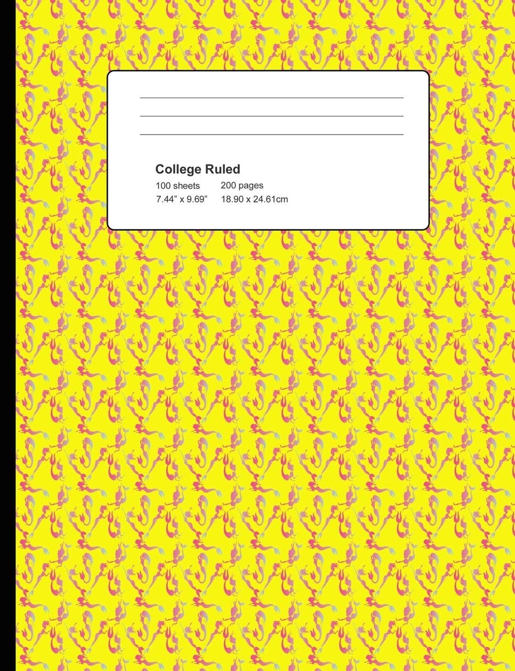 College Ruled 200 Pages: Yellow Pink Mermaids Composition Notebook, Mermaids College Composition Book, Notebook For Girls That Love Mermaids, Pretty Mermaids Pattern Books