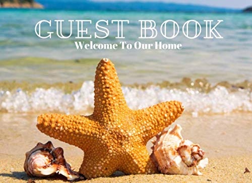 Guest Book Welcome To Our Home: Beach Theme Guest Comments Book with Prompts Travel Guides