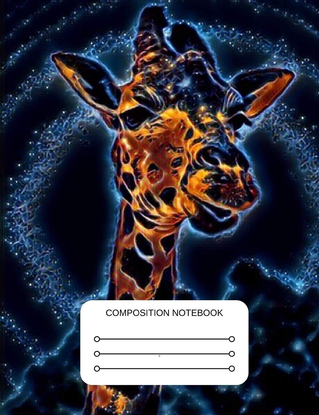 Composition Notebook: Cosmic Giraffe with Wide Ruled Lined Paper. Workbook and Journal for Students, Home, School and College. Mathematics