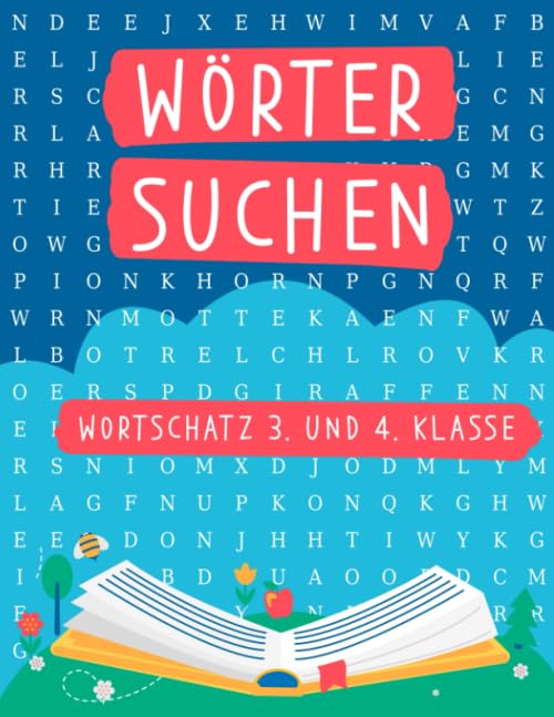 Wörter suchen, Wortschatz 3. und 4. Klasse: Buchstabenrätsel (Wortgitter), 20 Rätsel mit Buchstabensalat, Geschenk für Jungen und Mädchen, Grundschule Leisure & Fun