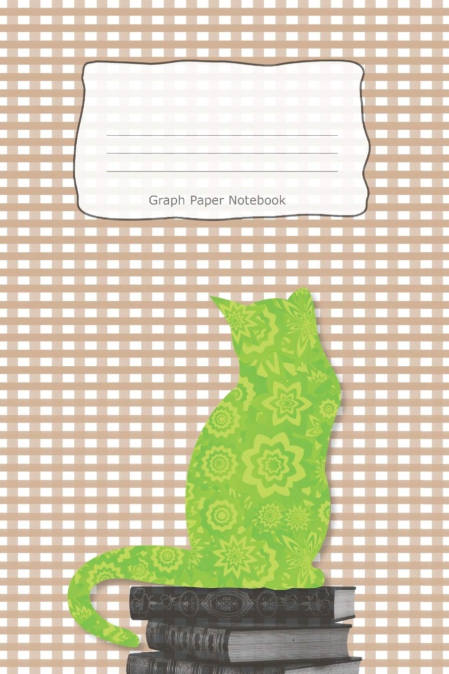 Graph Paper Notebook: Geometric Cat Green Flowers Cover | Maths Exercise Notebook | Graph Paper 5x5 | .20” x .20” | Softcover Mathematics