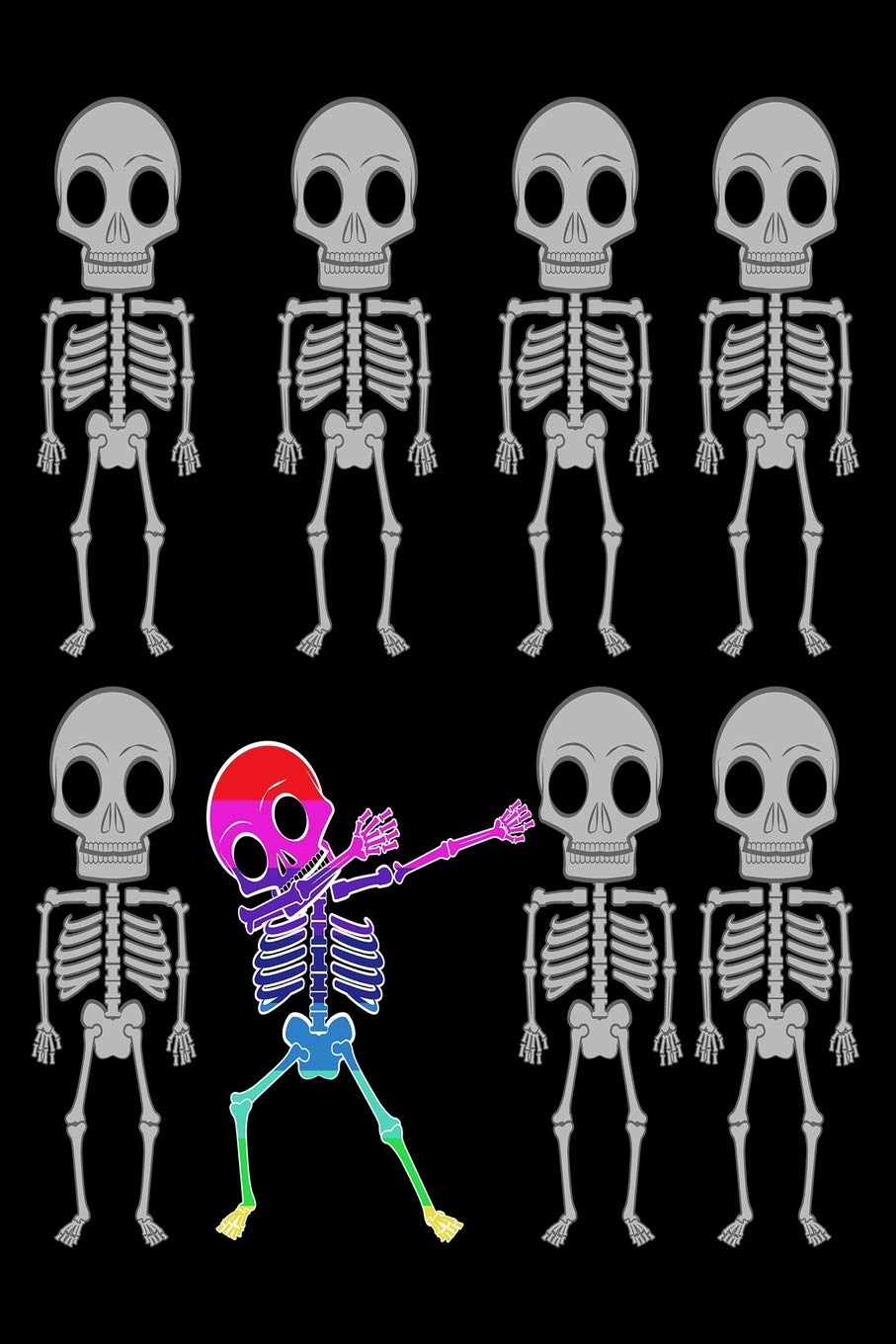 Journal: Be Yourself Dabbing Skeleton Happy Halloween Costume Black Lined Notebook Writing Diary - 120 Pages 6 x 9 Film, Art & Culture