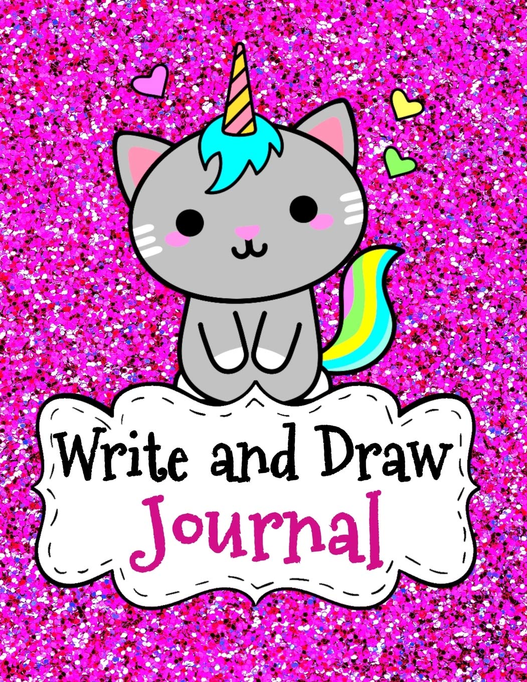 Write and Draw Journal: Cute Kawaii Caticorn Animal On Purple Glitter Effect Background, Primary Composition Story Journal for Girls, Grades K-2, ... Notebook (Kids Drawing Books, Band 8) Fairy Tales & Legends