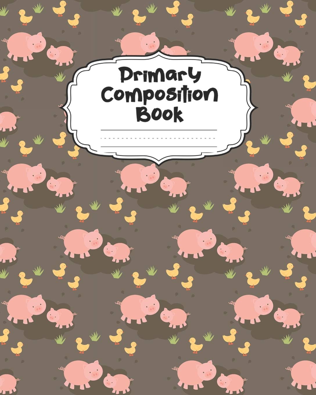 Duck and Pig Primary Composition Book: Dotted Midline and Picture Space for Grades K-2 & K-3 | Beautiful Pink Yellow Farm Animal Primary Composition ... Space Kindergarten School Exercise Book Non-fiction