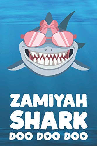 Zamiyah - Shark Doo Doo Doo: Blank Ruled Personalized & Customized Name Shark Notebook Journal for Girls & Women. Funny Sharks Desk Accessories Item ... Birthday & Christmas Gift for Women. Mathematics
