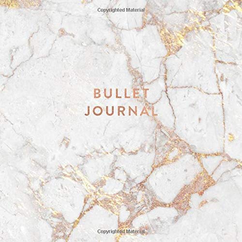 Bullet Journal: White Marble and Shiny Gold Inlay - Dot Grid Bullet Journal Notebook, Gift for Women and Teen Girls (8.25 x 8.25 - 120 pages) Film, Art & Culture