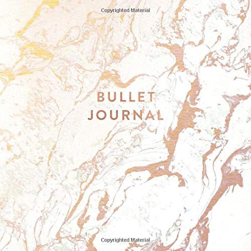Bullet Journal: Smokey White Marble and Rose Gold - Dot Grid Bullet Journal Notebook, Gift for Women and Teen Girls (8.25 x 8.25 - 120 pages) Film, Art & Culture