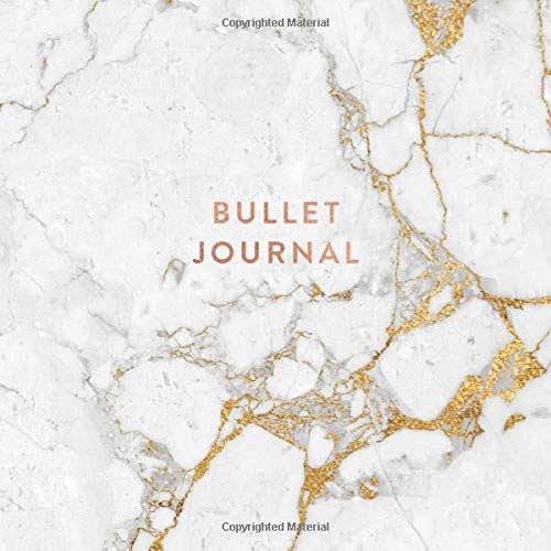 Bullet Journal: White Grey Marble and Gold - Dot Grid Bullet Journal Notebook, Gift for Women and Teen Girls (8.25 x 8.25 - 120 pages) Film, Art & Culture