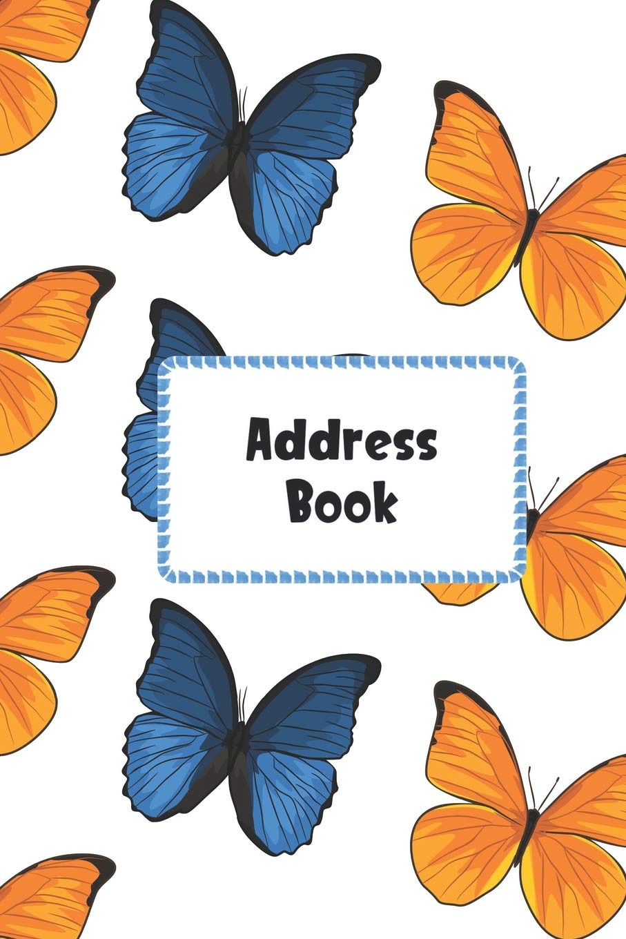 Address Book: Cute Butterflies Cover Address Book with Alphabetical Organizer, Names, Addresses, Birthday, Phone, Work, Email and Notes (Address Book 6x9, Band 2) Reference Books