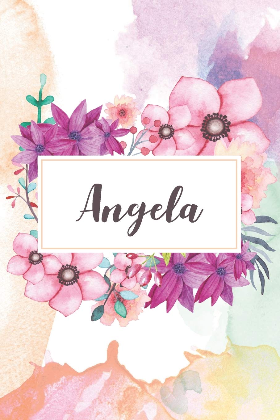 Angela: Personalized Journal - beautiful floral notebook cover with 120 blank, lined pages. Essays & Short Stories