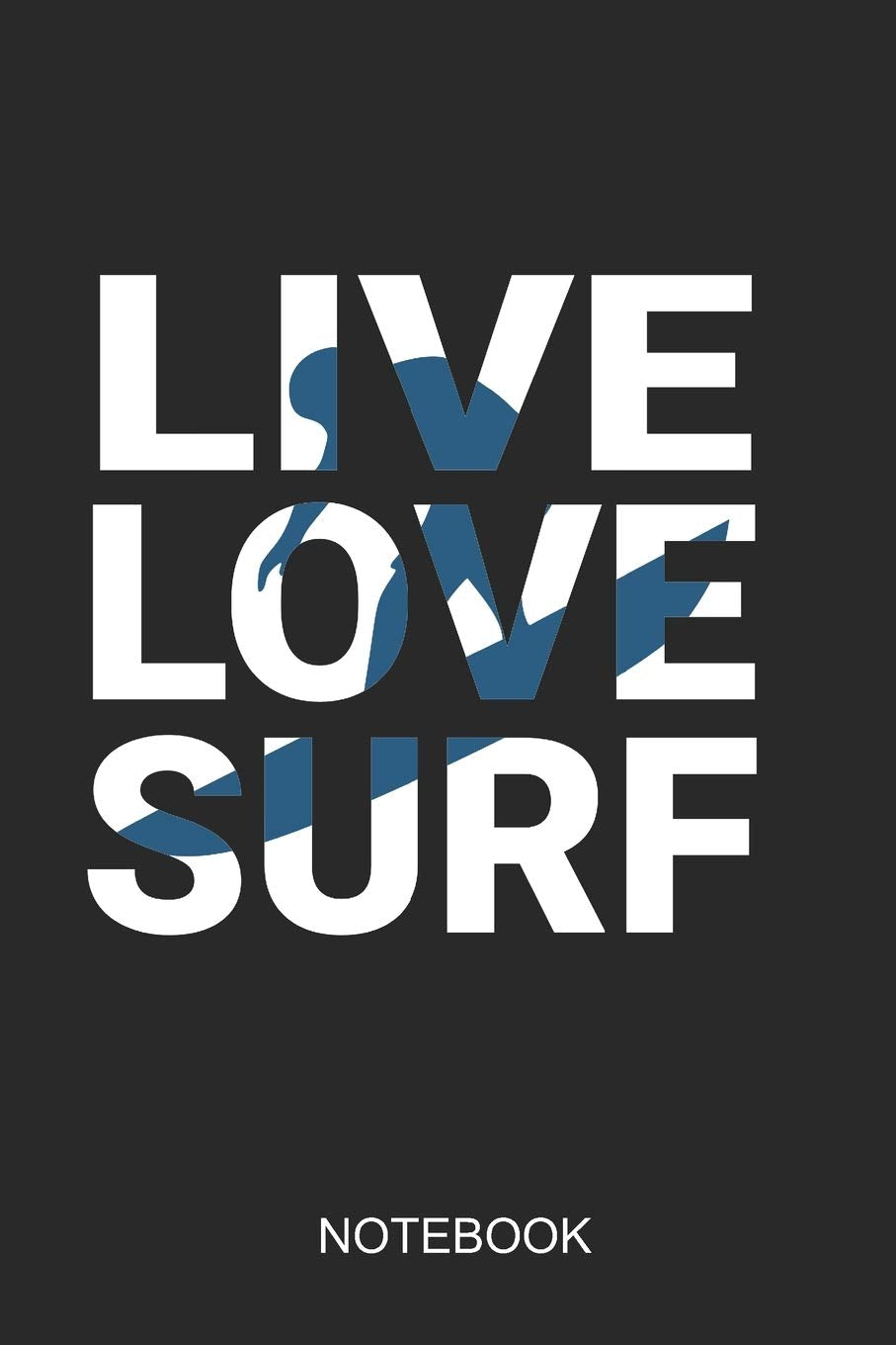 Live Love Surf Notebook: 6x9 110 Pages Dot-Grid Surfing Journal For Surfers Books