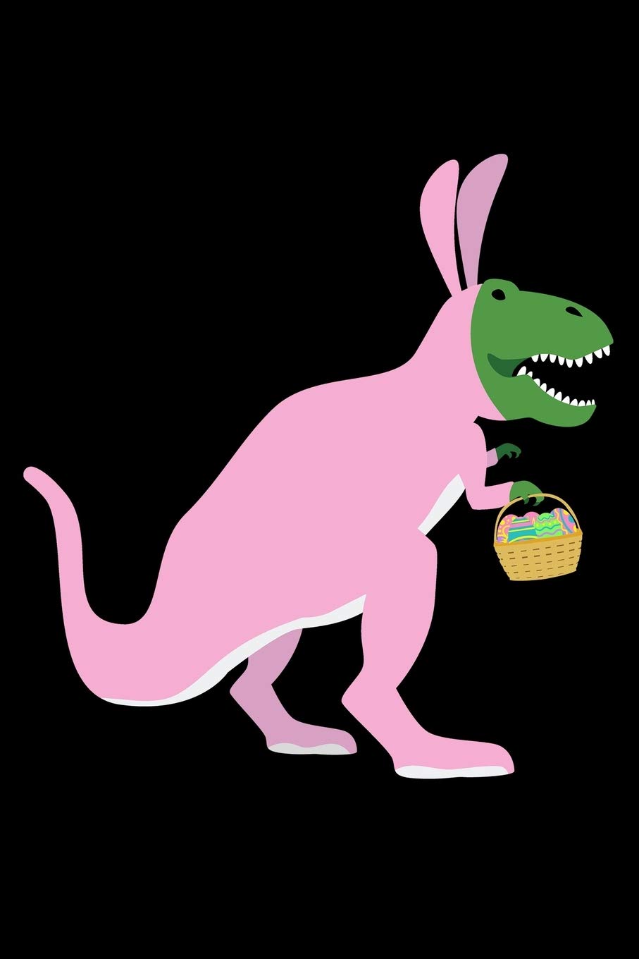 Journal: Kids Fake Easter Bunny T-Rex Dinosaur Egg Hunt Black Lined Notebook Writing Diary - 120 Pages 6 x 9 Non-fiction
