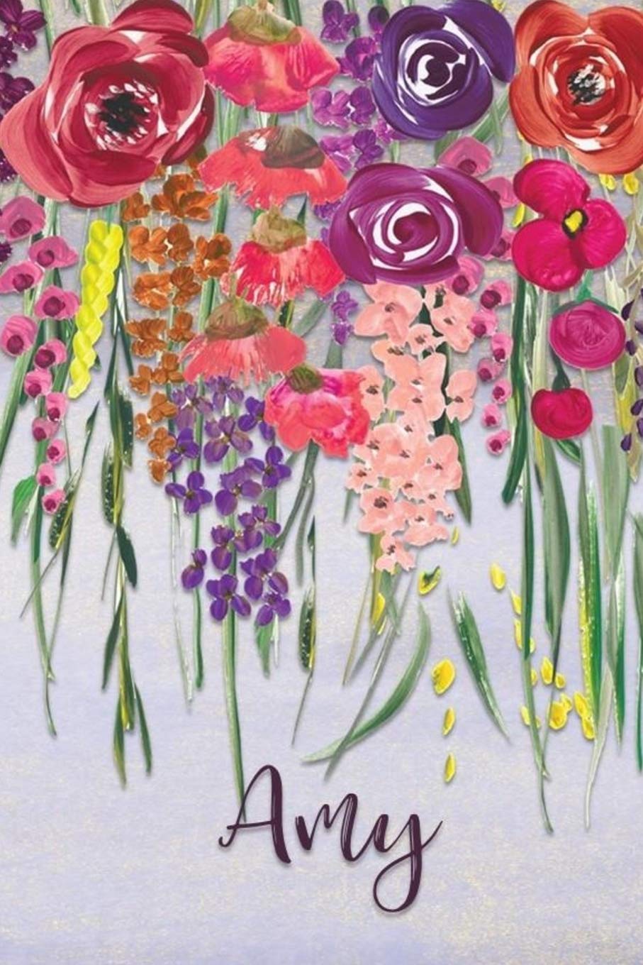 Amy: Personalized Lined Journal - Colorful Floral Waterfall (Customized Name Gifts) Business, Finance & Career