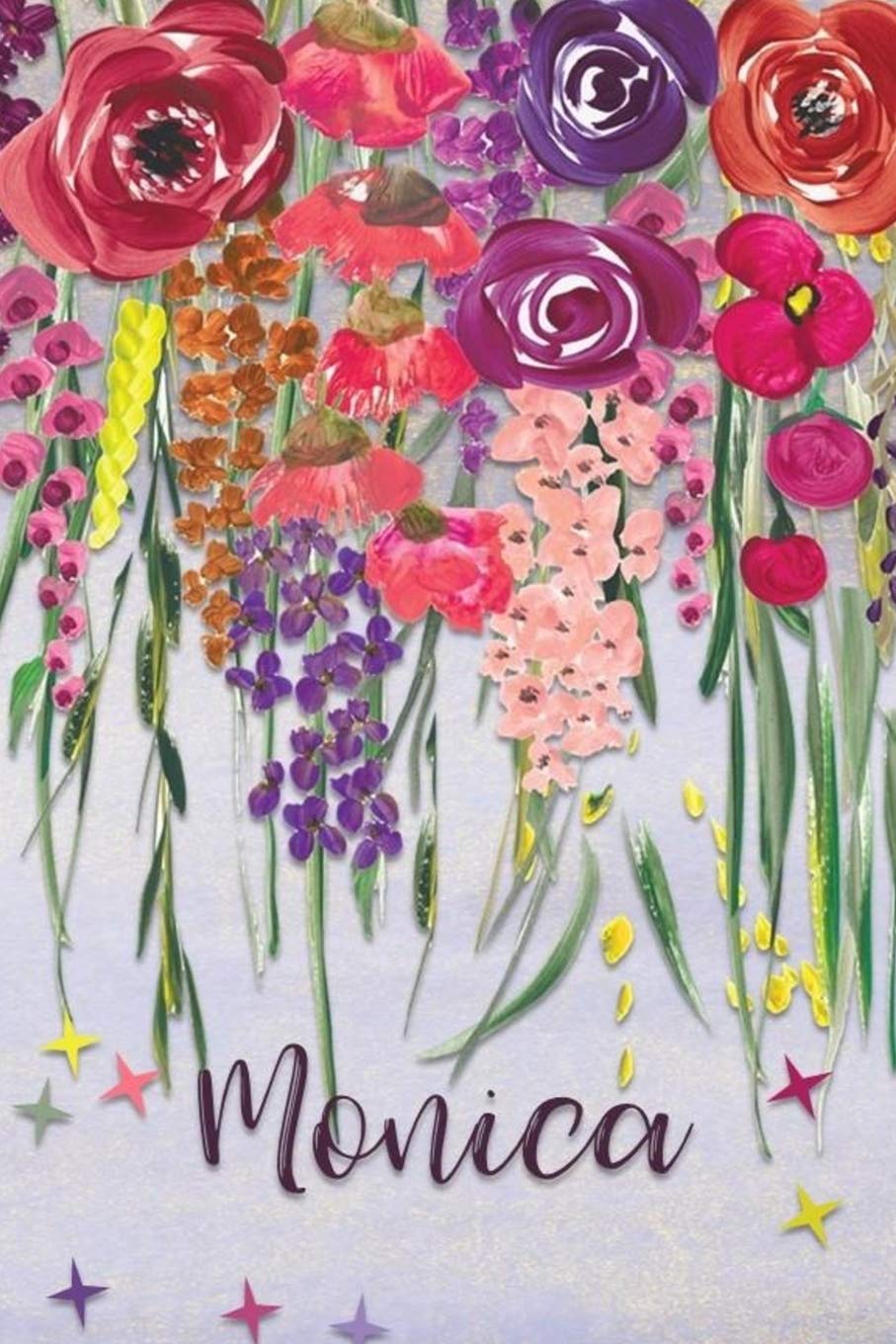 Monica: Personalized Lined Journal - Colorful Floral Waterfall (Customized Name Gifts) Business, Finance & Career