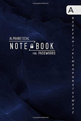 Notebook for Passwords: 4x6 Mini Internet Log Book Organizer with Alphabetical Tabs | Marble Blue Black Design Business, Finance & Career