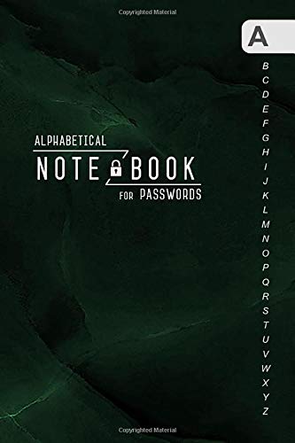 Notebook for Passwords: 4x6 Mini Internet Log Book Organizer with Alphabetical Tabs | Marble Green Black Design Business, Finance & Career
