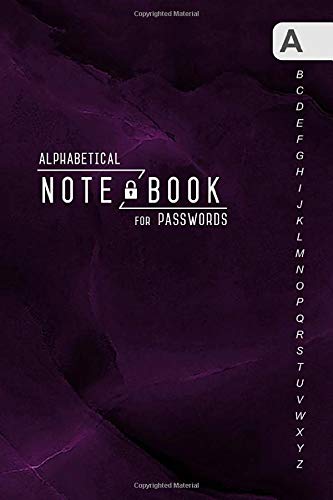 Notebook for Passwords: 4x6 Mini Internet Log Book Organizer with Alphabetical Tabs | Marble Purple Black Design Business, Finance & Career
