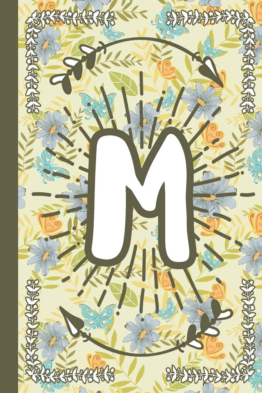Boho Monogram: Boho Initial M Letter Arrow Floral Monogram Composition Notebook Rule Lined Pages Daily Journal Blank Diary Notepad 6x9 Gift Idea for Woman and Girl Books