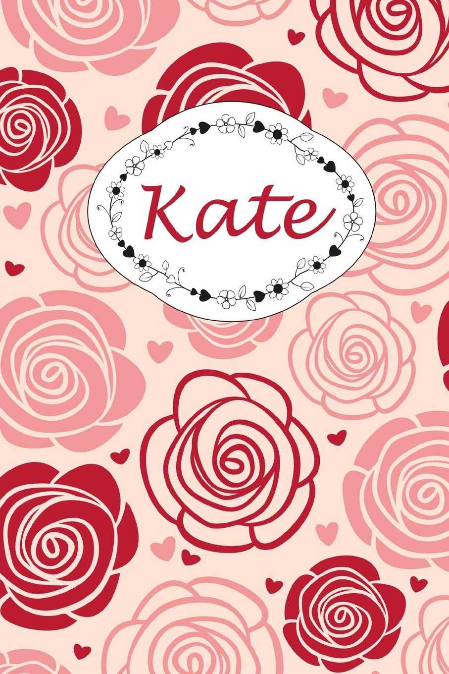 Kate: Personalisiertes Notizbuch / 150 Seiten / Punktraster / DIN A5+ (15,24 x 22,86 cm) / Rosen Cover Design Hobbies & Crafts