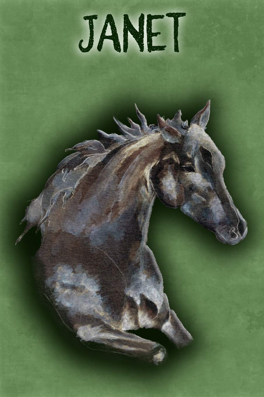 Watercolor Mustang Janet: College Ruled | Composition Book | Diary | Lined Journal book