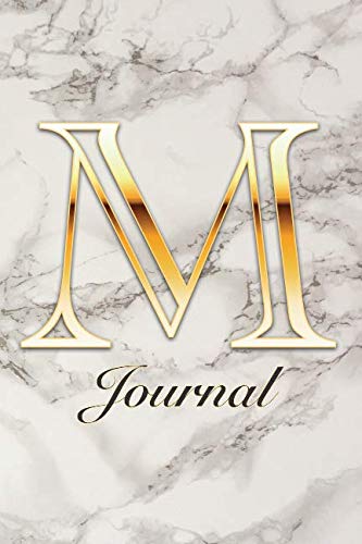 M: Initial gold monogram journal 6x9 lined pages Books
