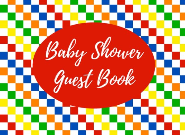 Baby Shower Guest Book: Primary Colors Checkerboard pattern book
